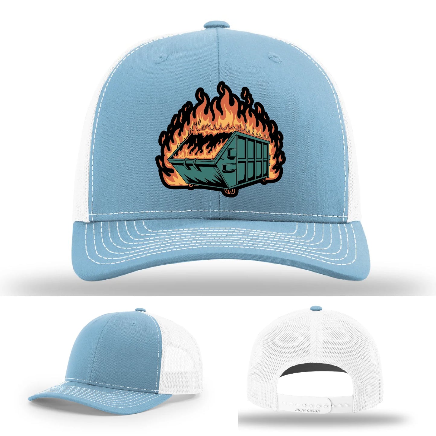 Dumpster Fire Leather Patch Hat