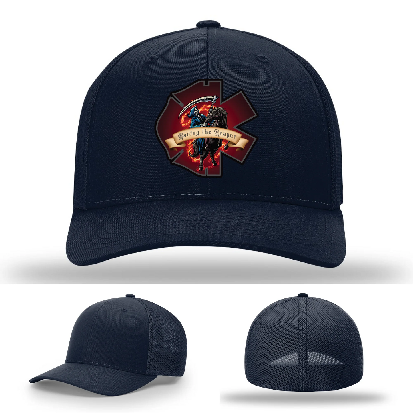 Fire and EMS Reaper Leather Patch Hat