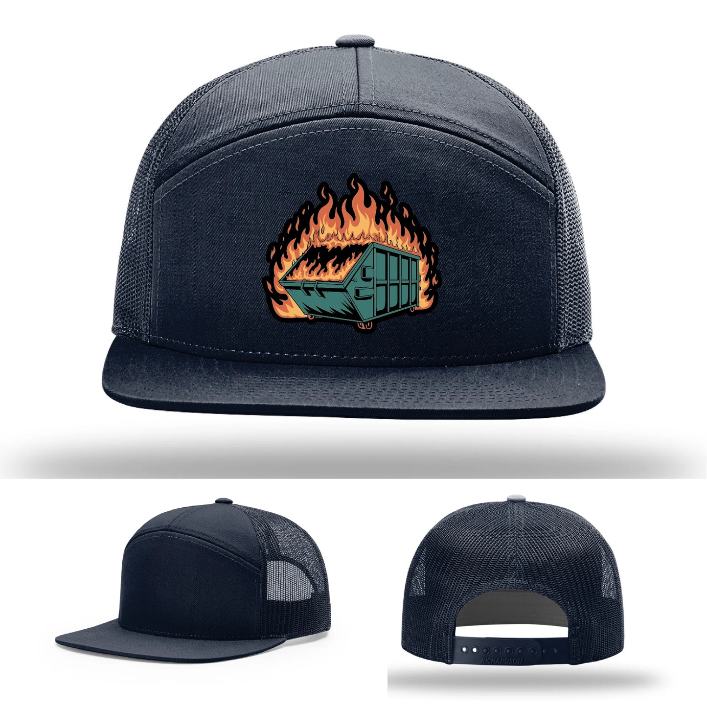 Dumpster Fire Leather Patch Hat