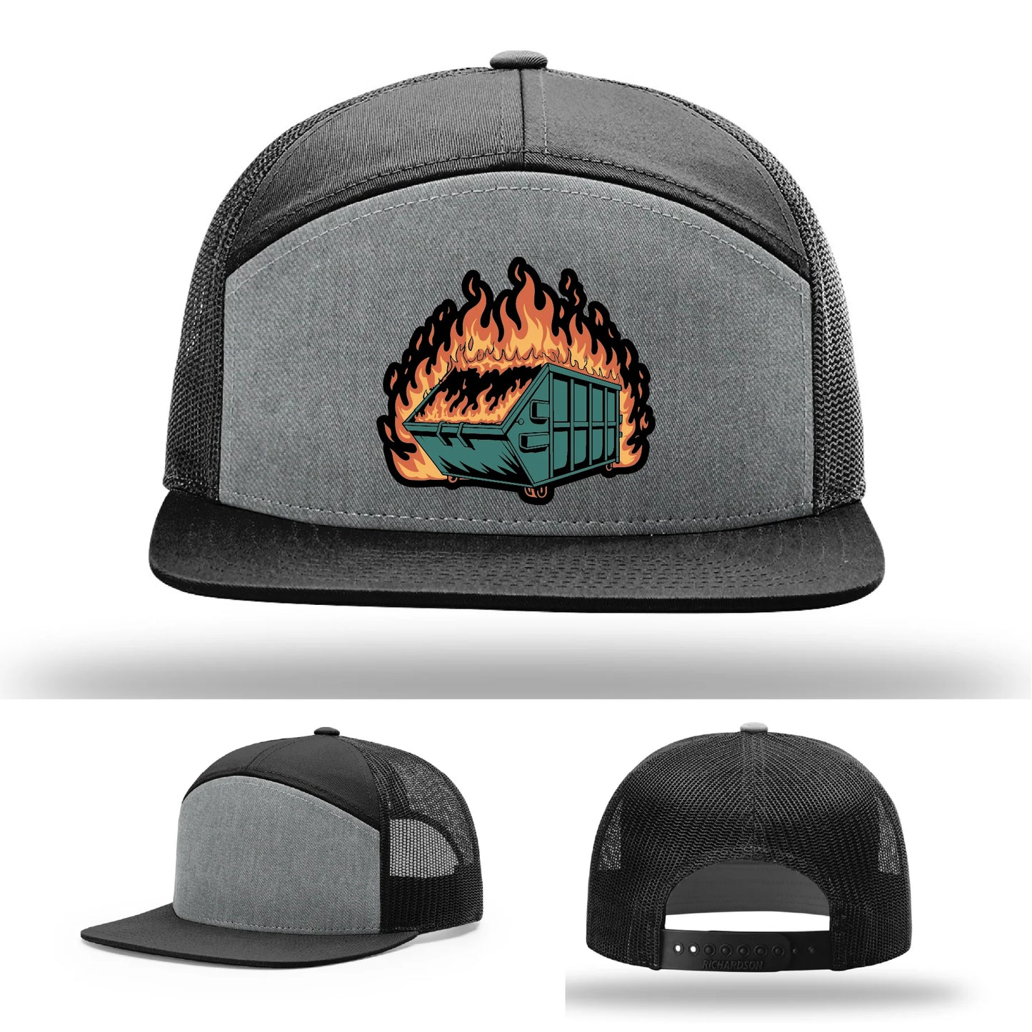 Dumpster Fire Leather Patch Hat