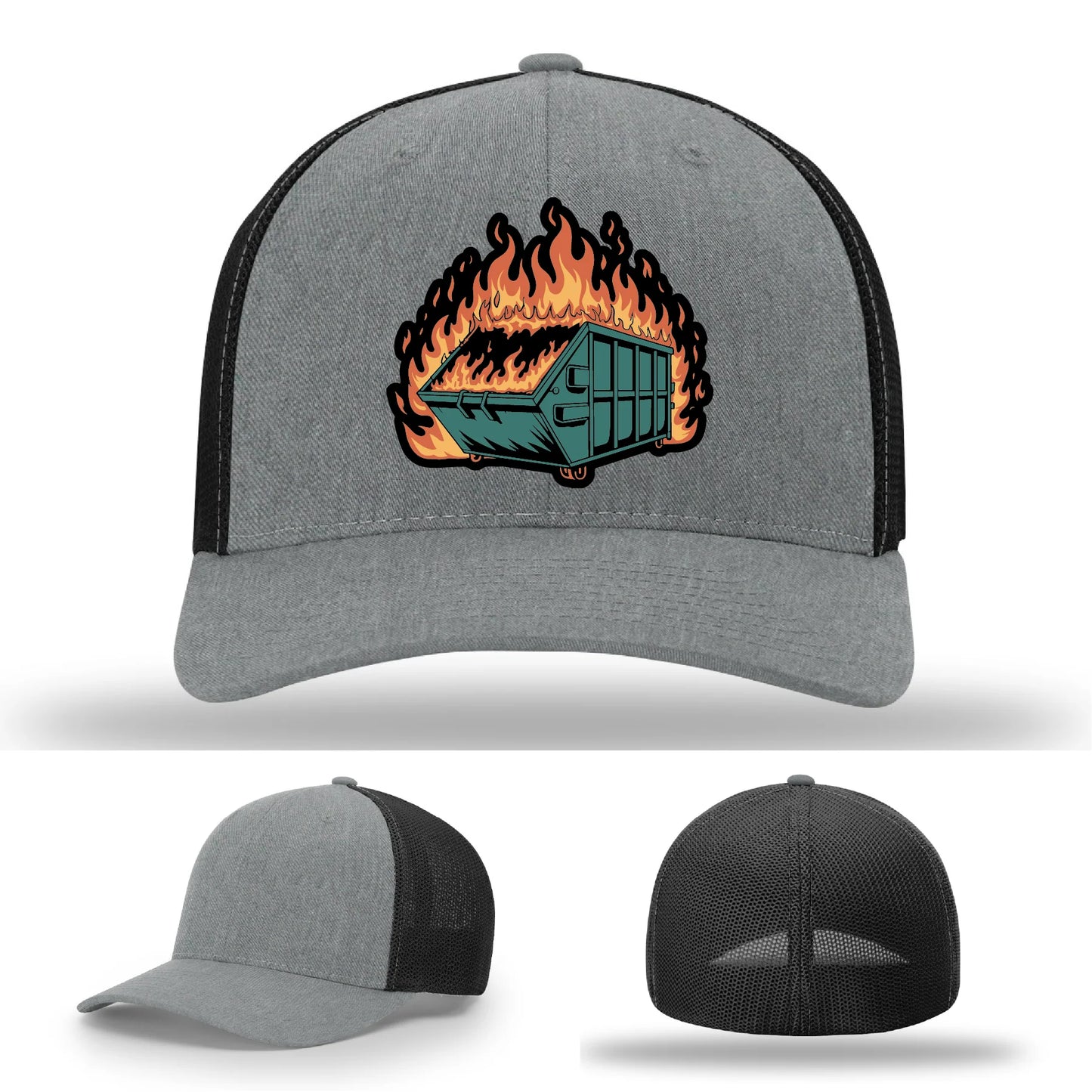 Dumpster Fire Leather Patch Hat