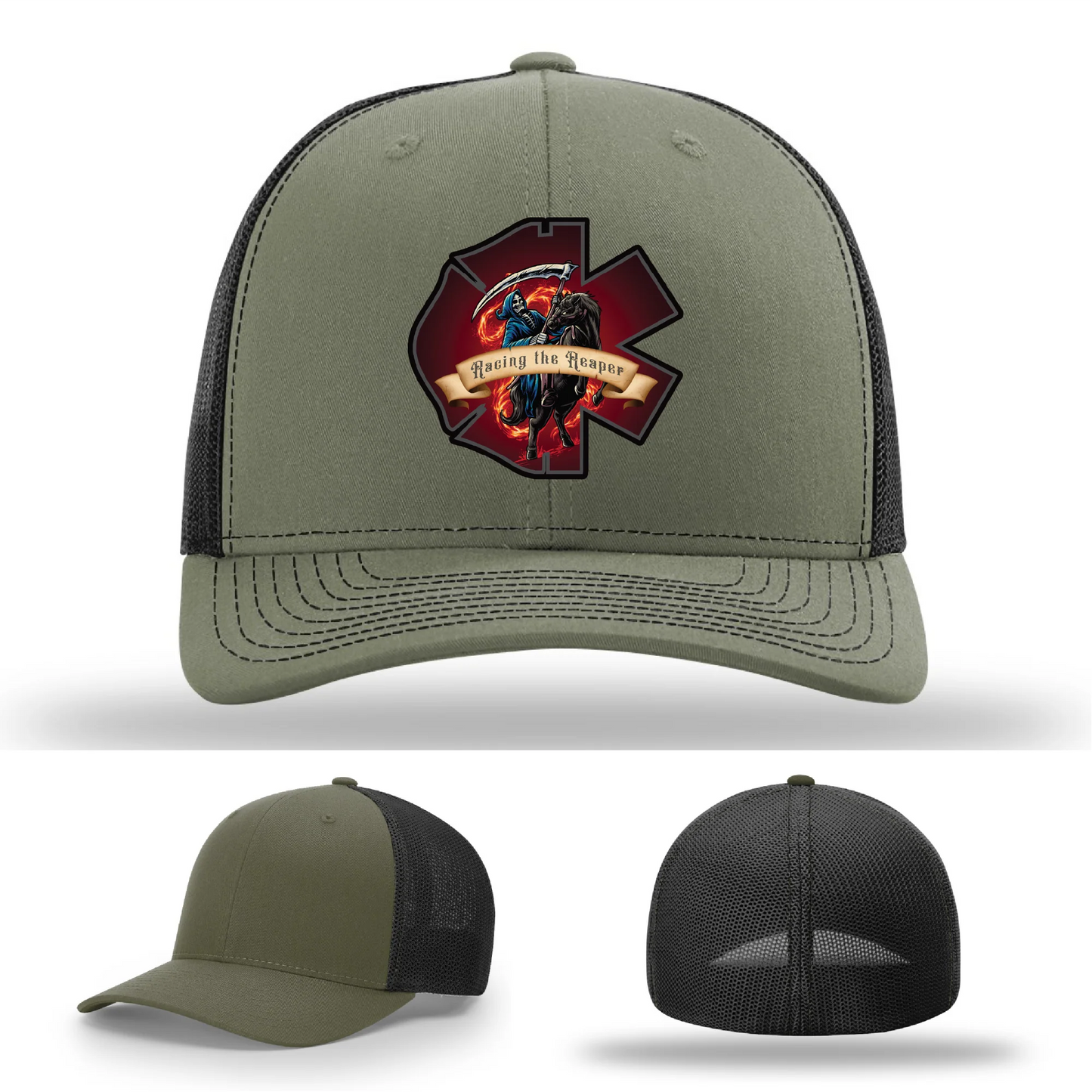 Fire and EMS Reaper Leather Patch Hat
