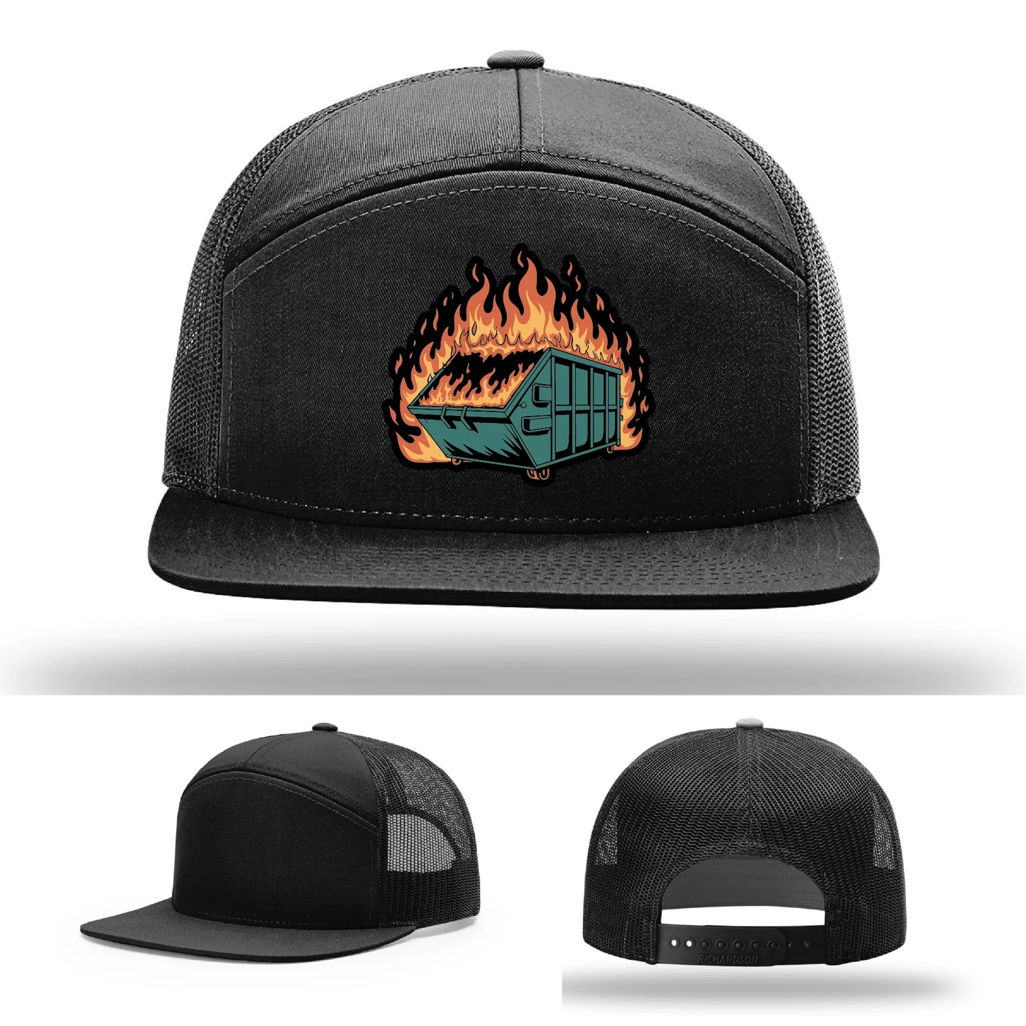 Dumpster Fire Leather Patch Hat