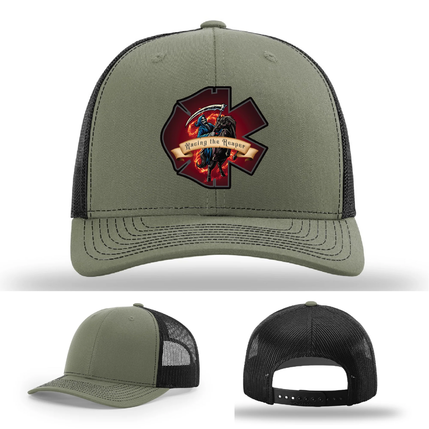 Fire and EMS Reaper Leather Patch Hat