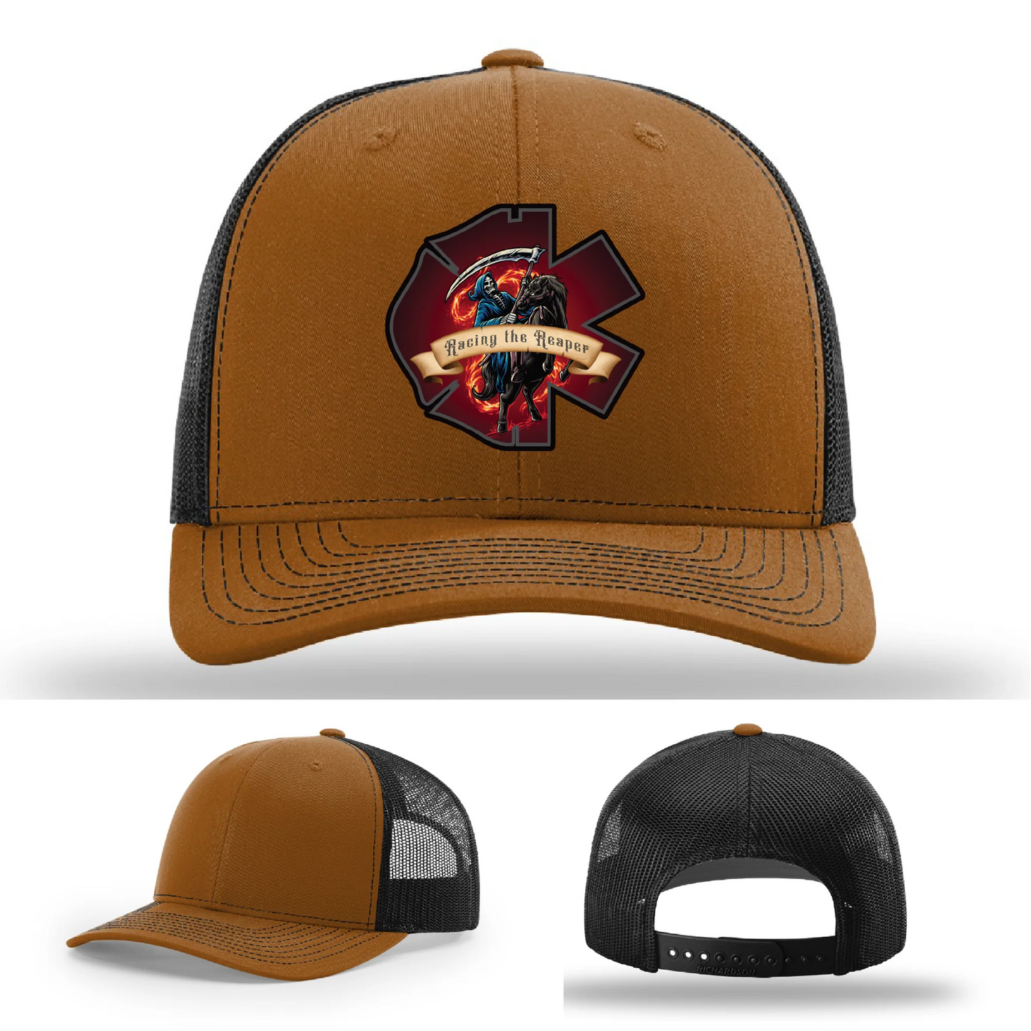 Fire and EMS Reaper Leather Patch Hat