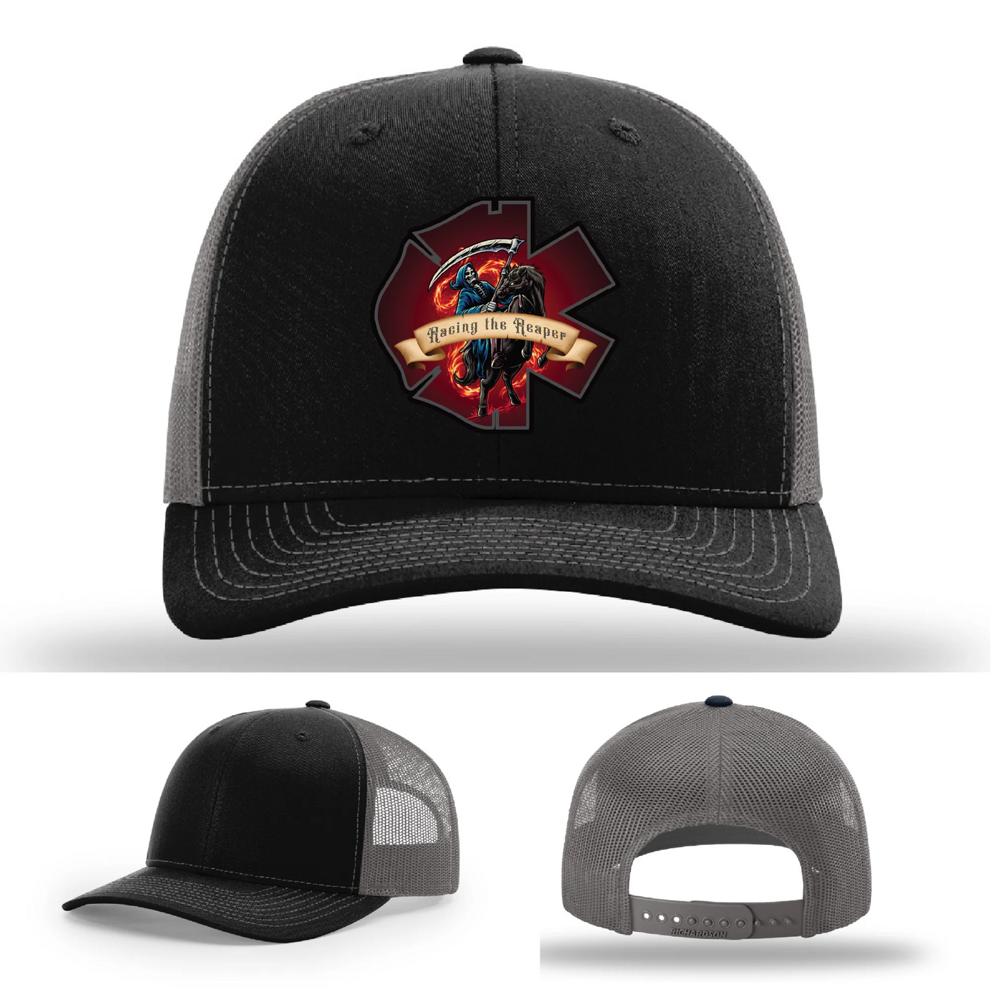 Fire and EMS Reaper Leather Patch Hat