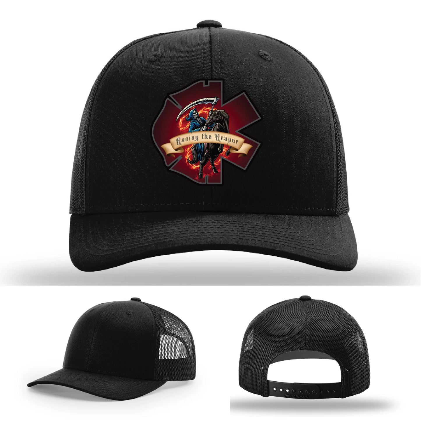 Fire and EMS Reaper Leather Patch Hat
