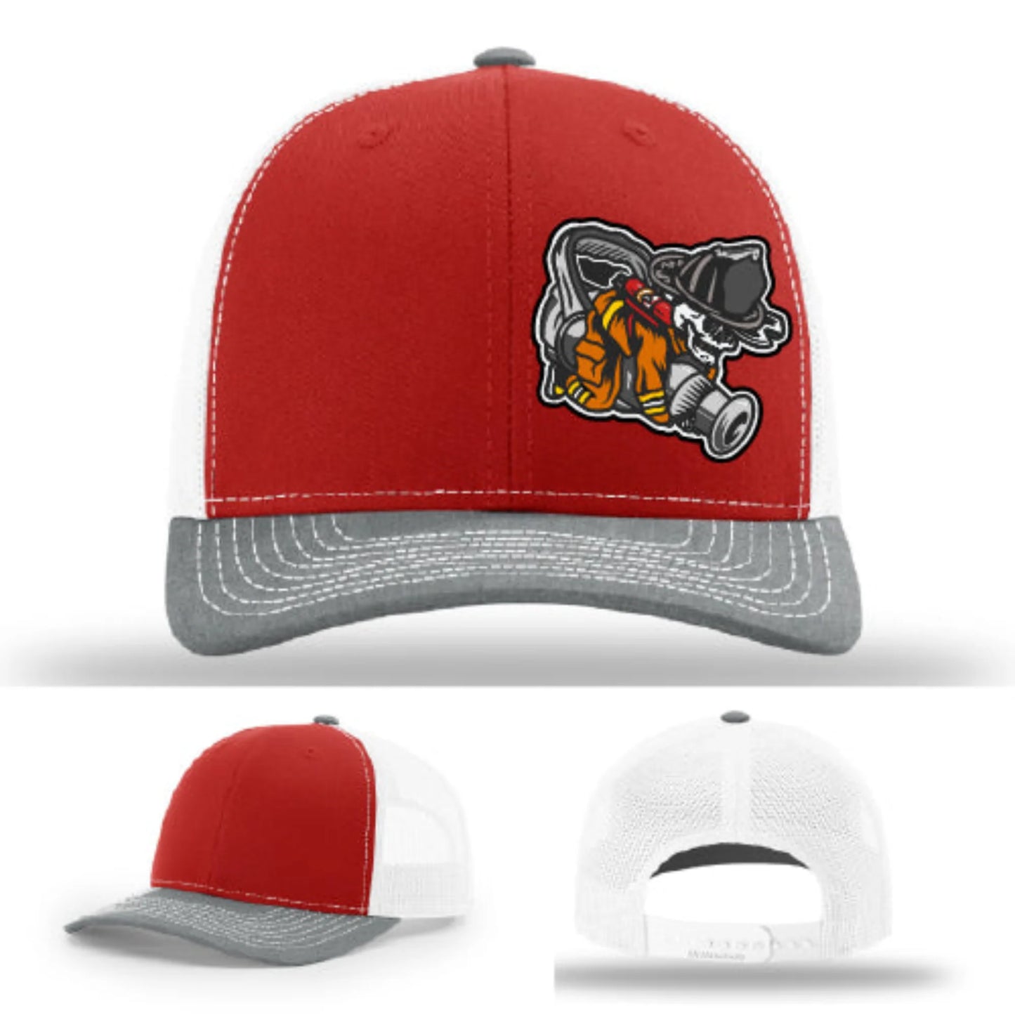 Straight Stream Psycho Firefighter Leather Patch Hat