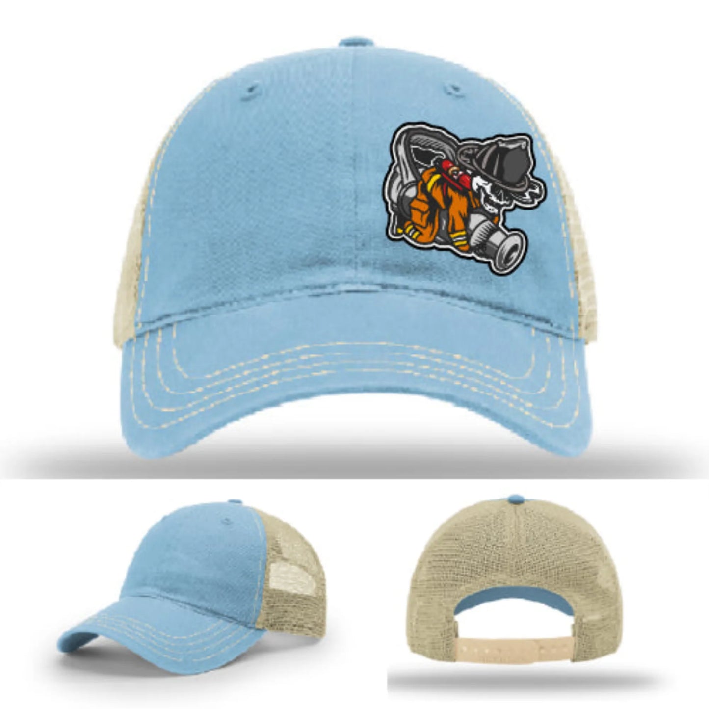 Straight Stream Psycho Firefighter Leather Patch Hat