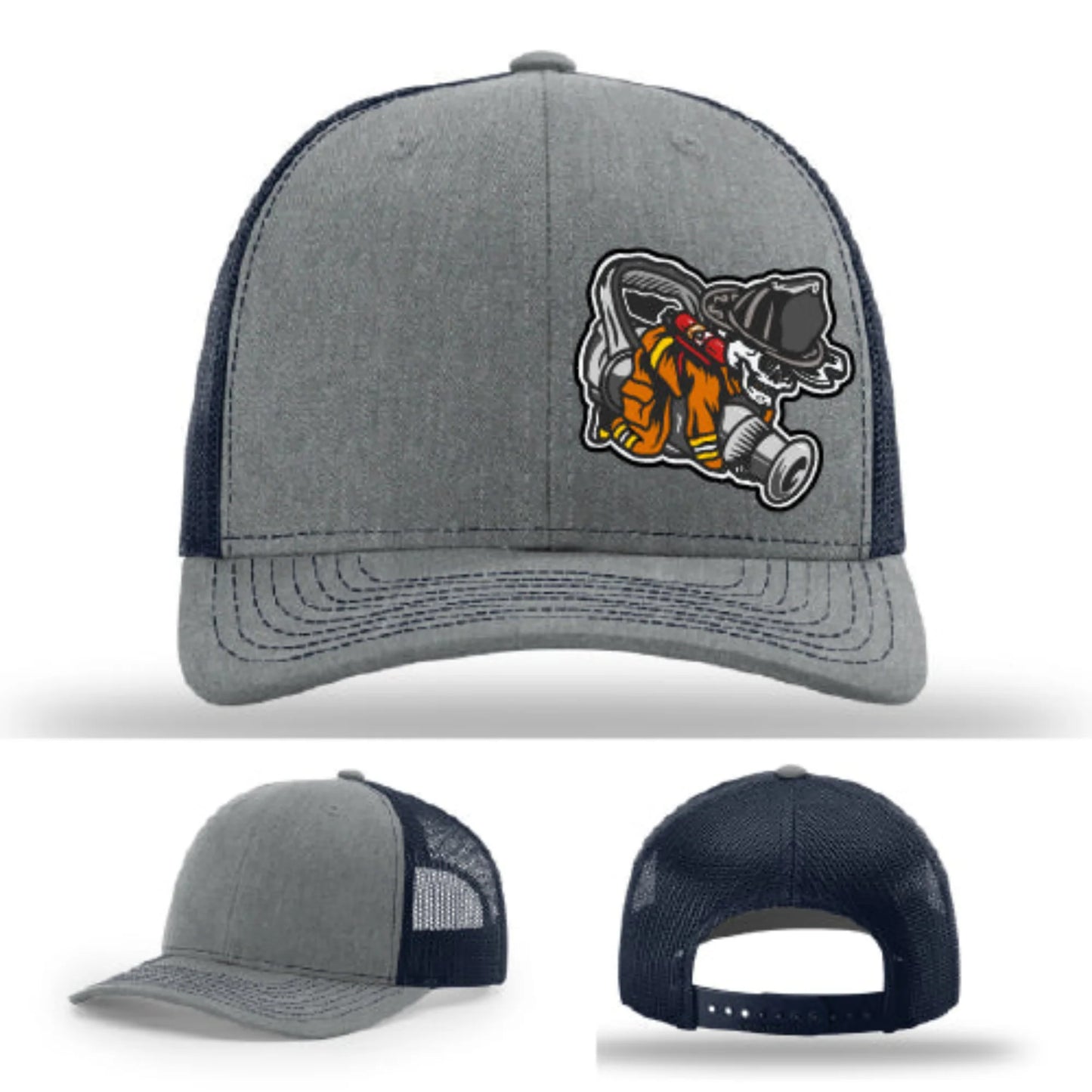 Straight Stream Psycho Firefighter Leather Patch Hat