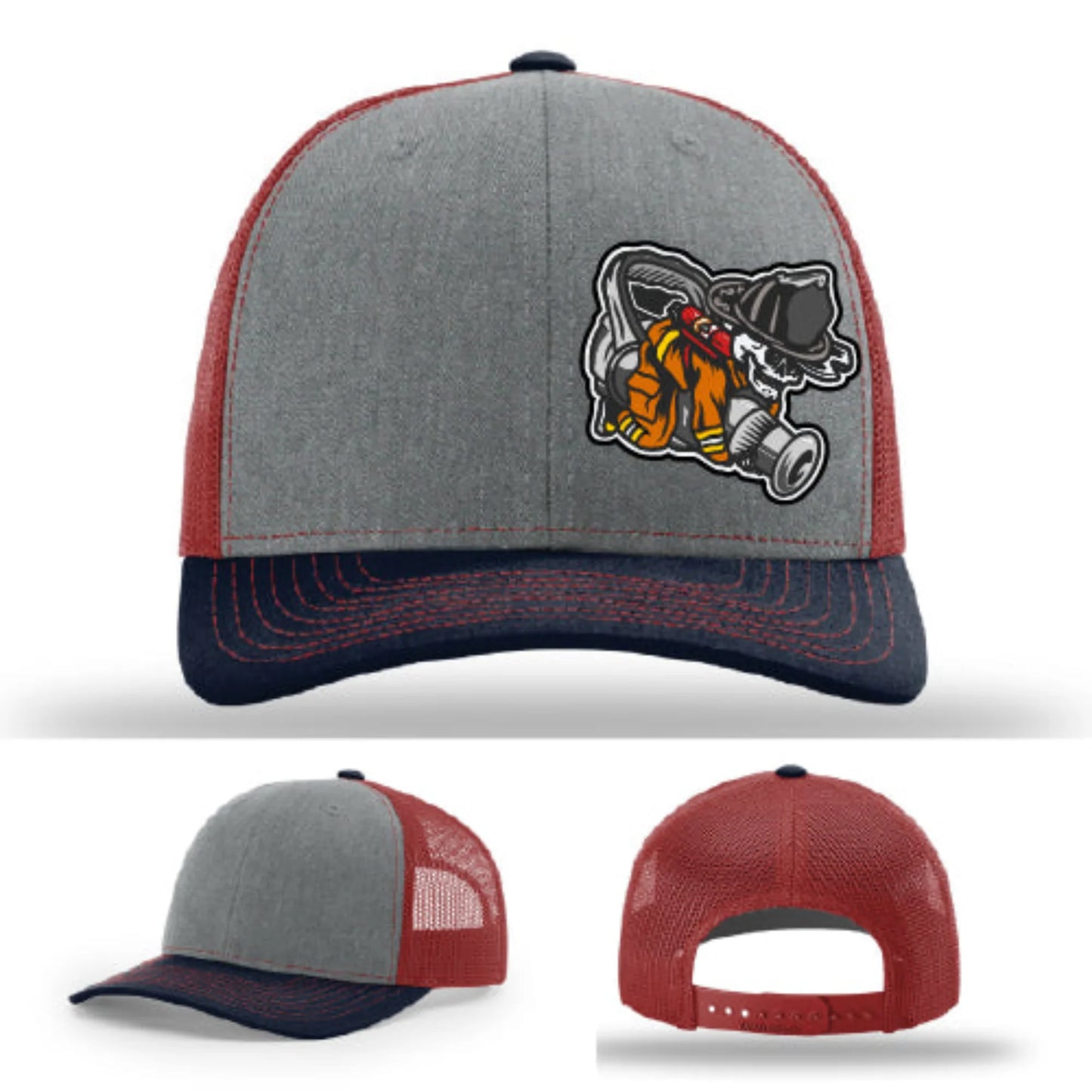 Straight Stream Psycho Firefighter Leather Patch Hat