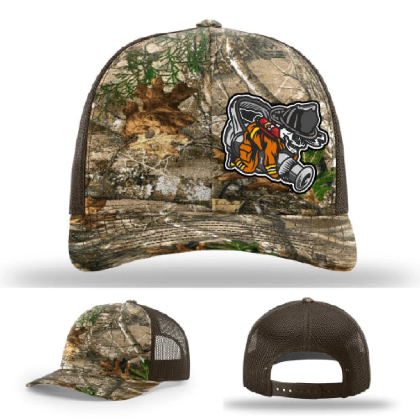 Straight Stream Psycho Firefighter Leather Patch Hat