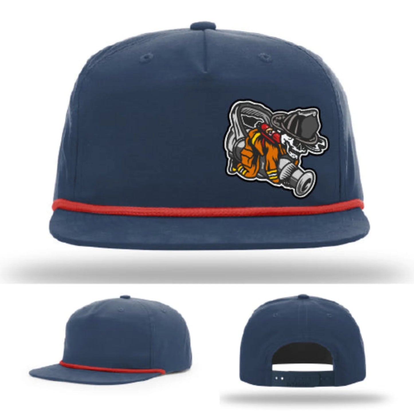 Straight Stream Psycho Firefighter Leather Patch Hat