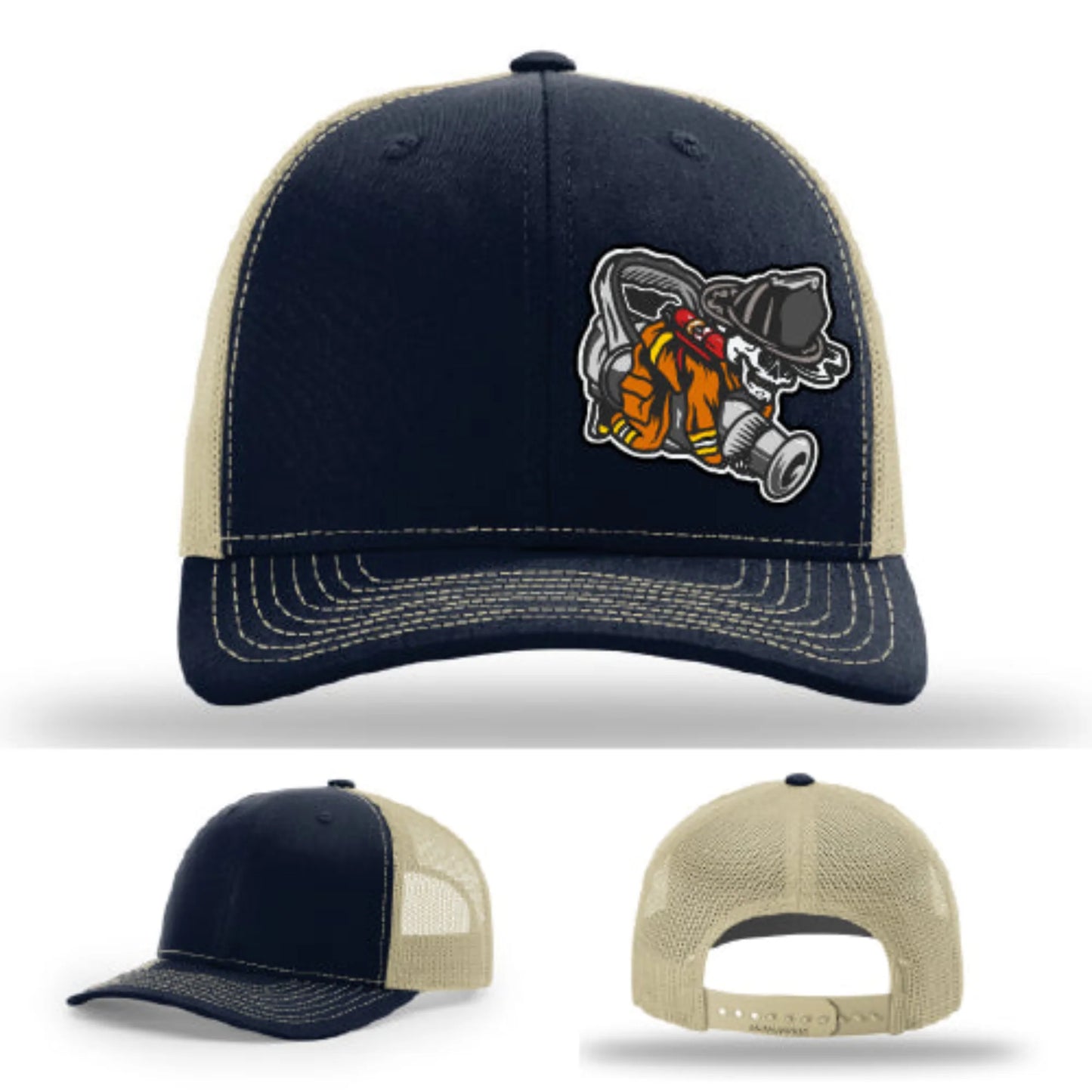 Straight Stream Psycho Firefighter Leather Patch Hat