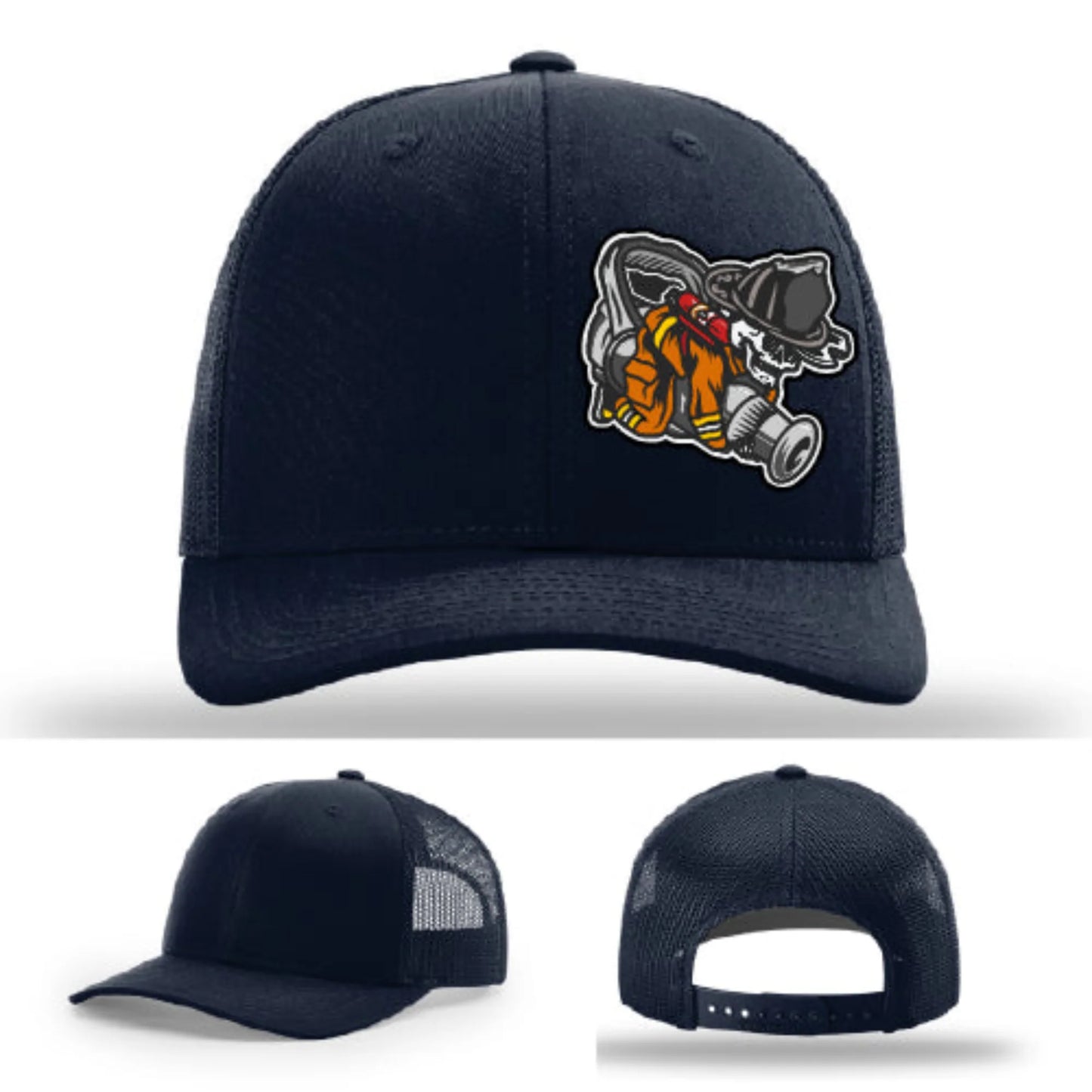 Straight Stream Psycho Firefighter Leather Patch Hat