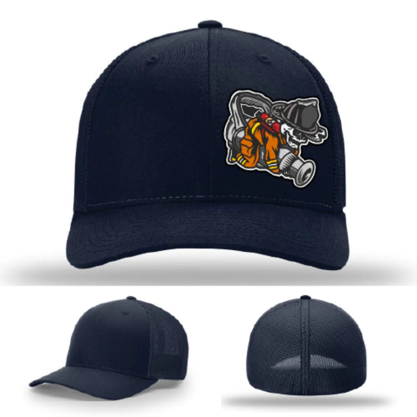 Straight Stream Psycho Firefighter Leather Patch Hat