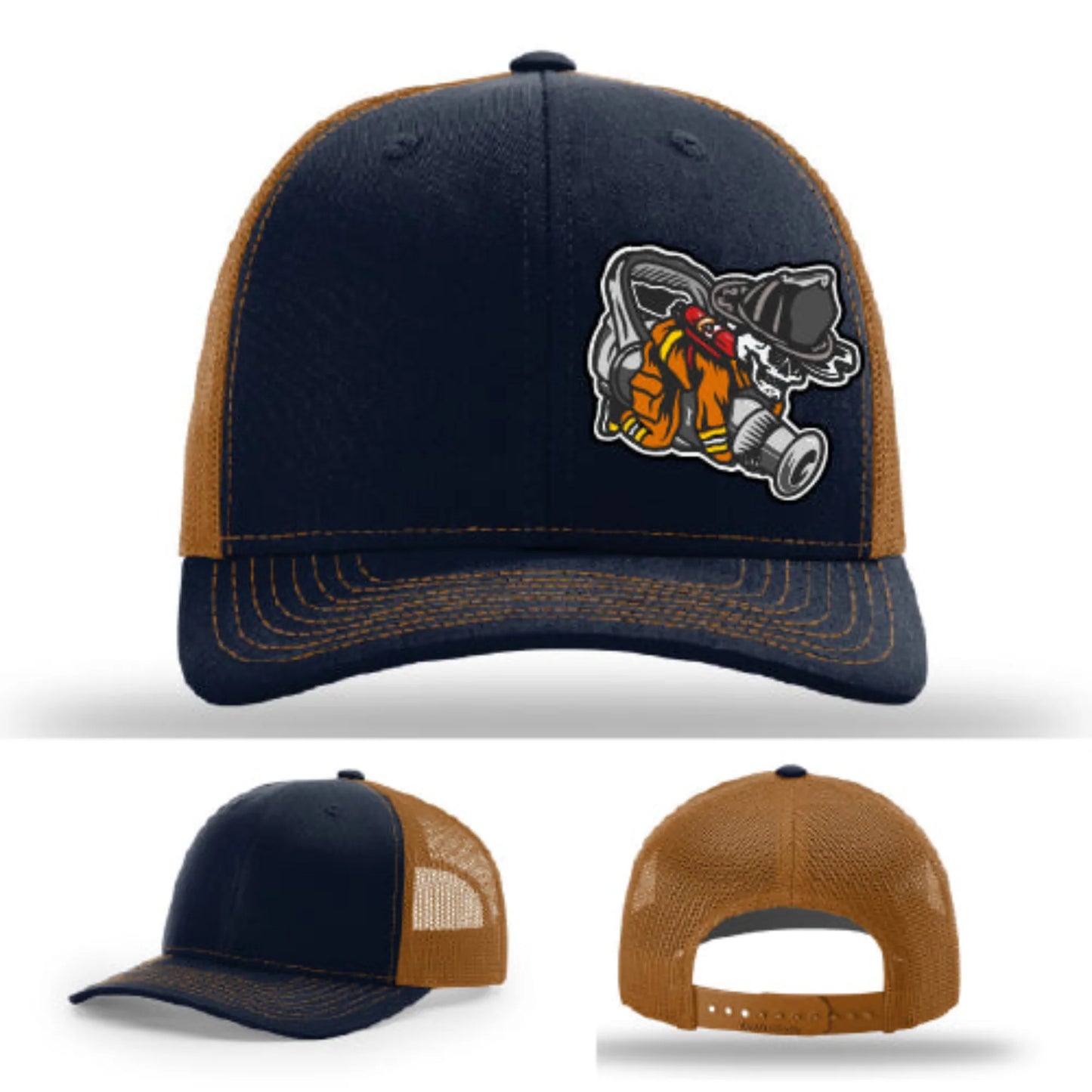 Straight Stream Psycho Firefighter Leather Patch Hat