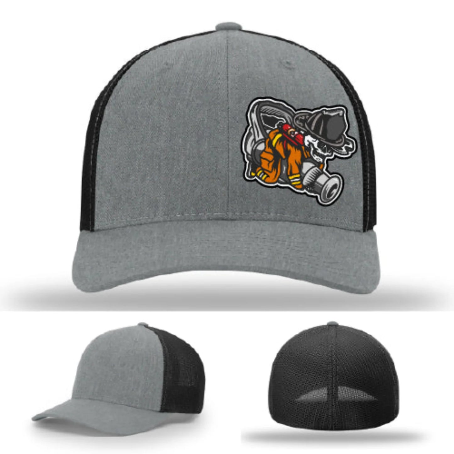 Straight Stream Psycho Firefighter Leather Patch Hat