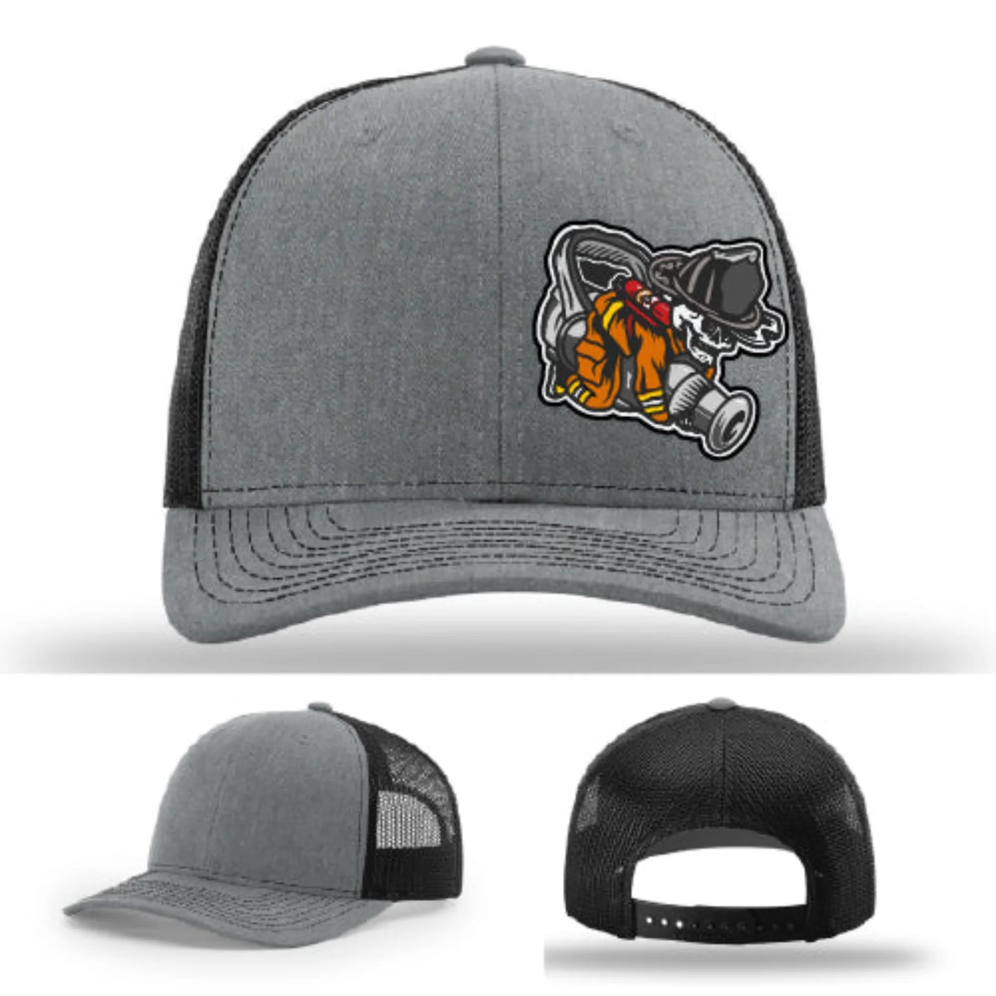 Straight Stream Psycho Firefighter Leather Patch Hat