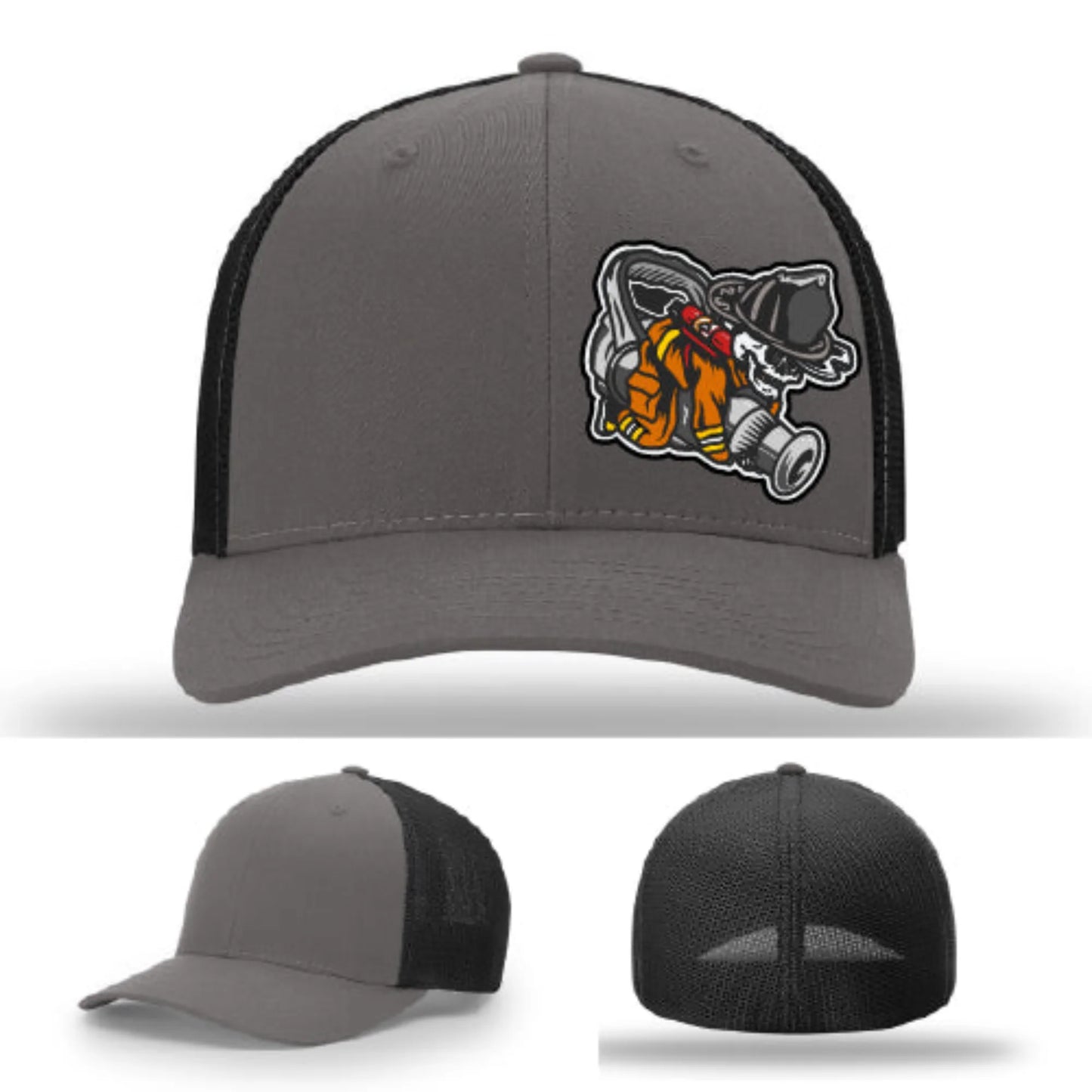 Straight Stream Psycho Firefighter Leather Patch Hat