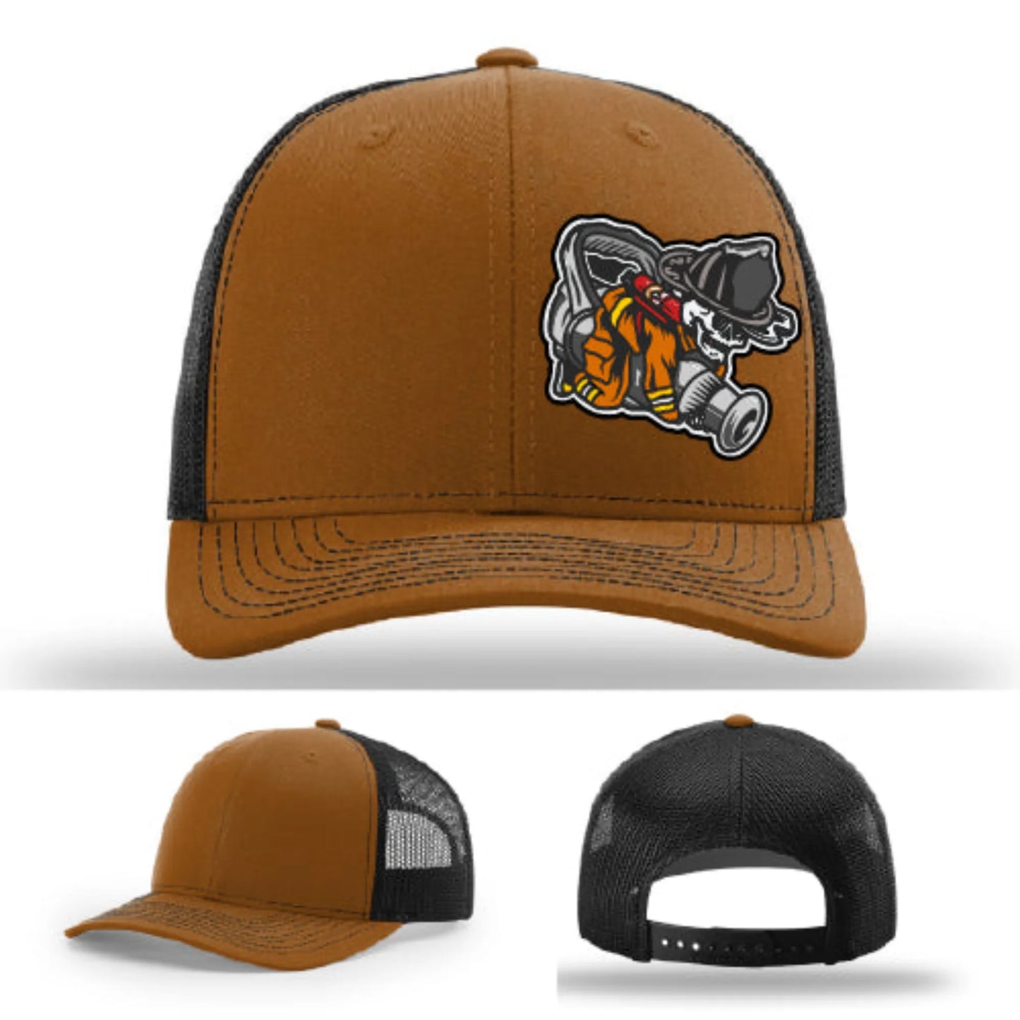 Straight Stream Psycho Firefighter Leather Patch Hat