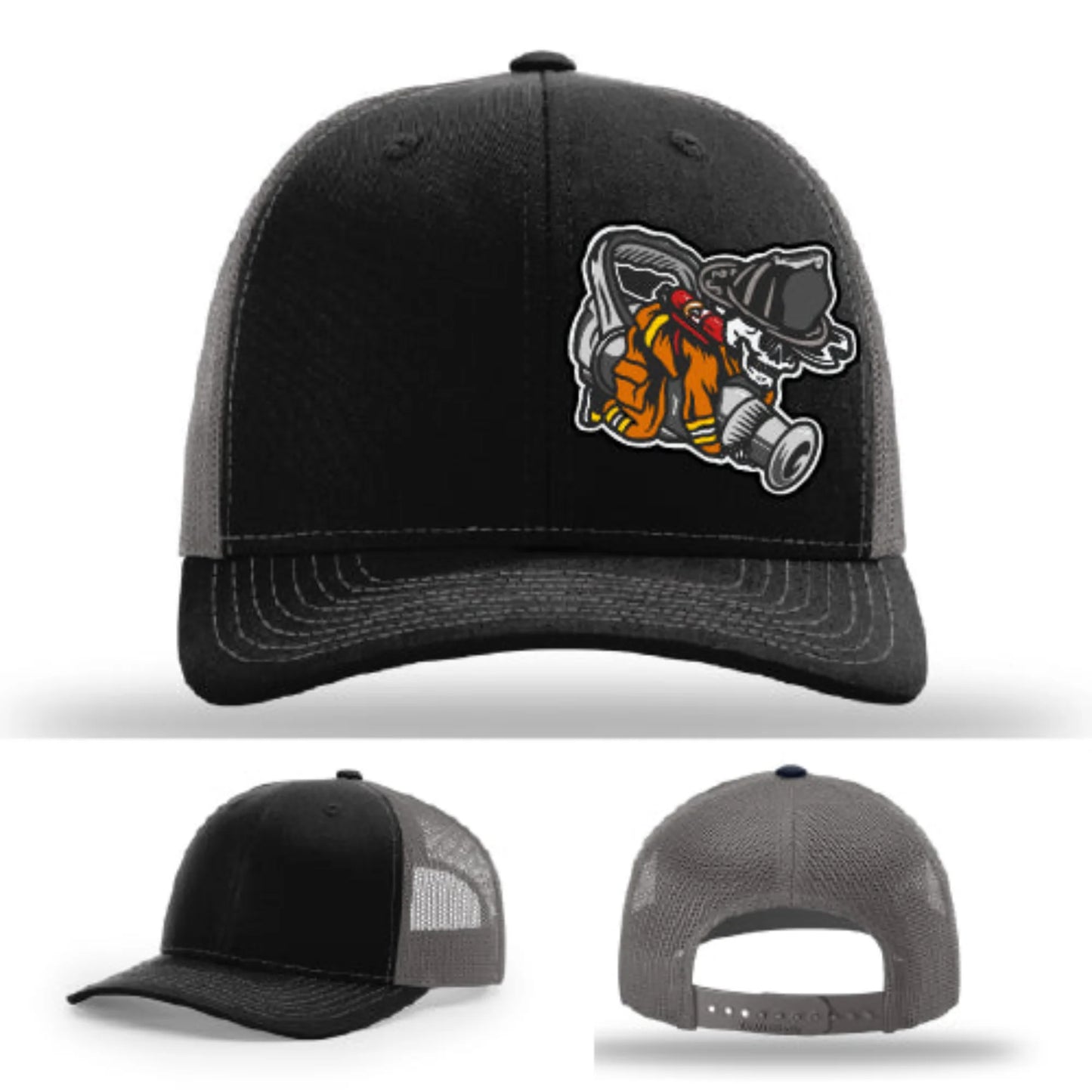 Straight Stream Psycho Firefighter Leather Patch Hat