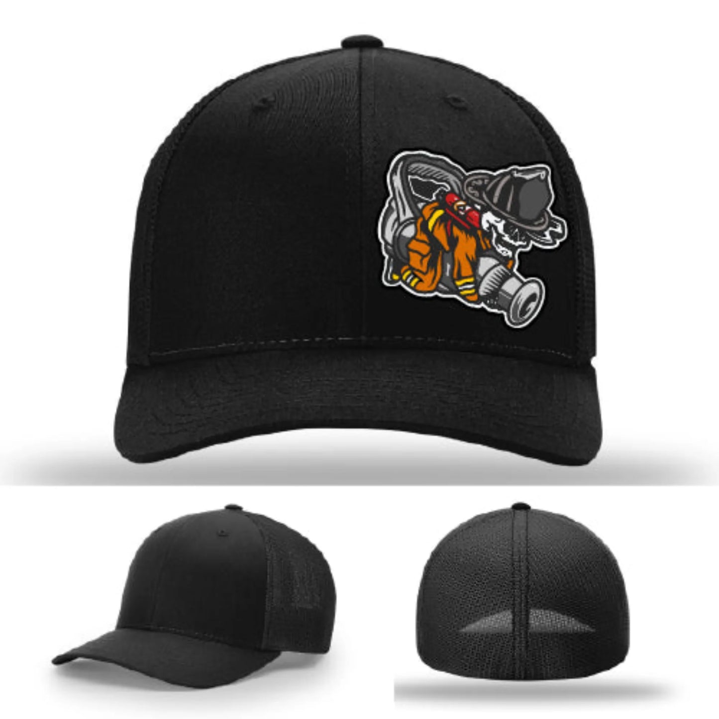 Straight Stream Psycho Firefighter Leather Patch Hat