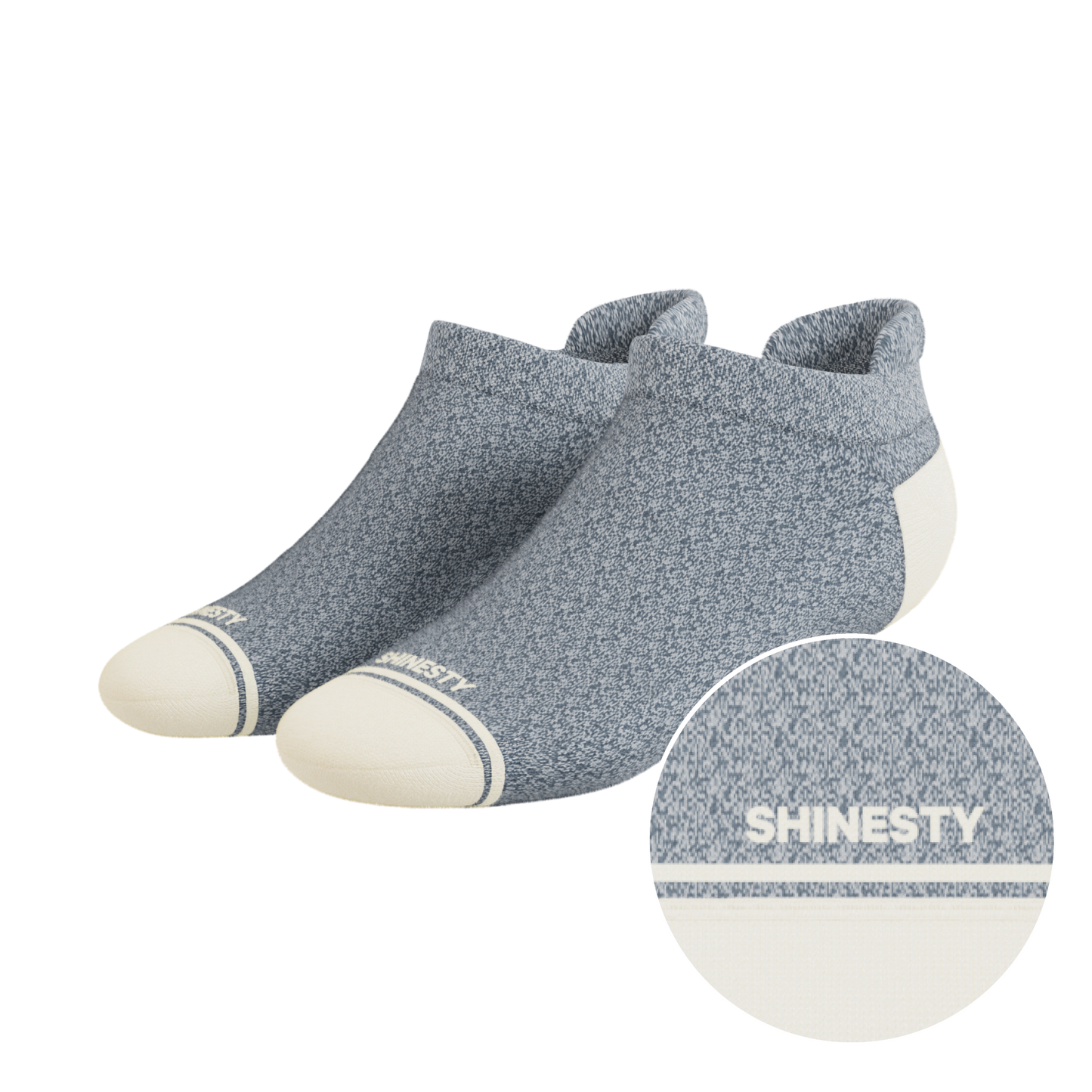 The Asteroid | Blue Marl Heel Hammock™ Ankle Socks