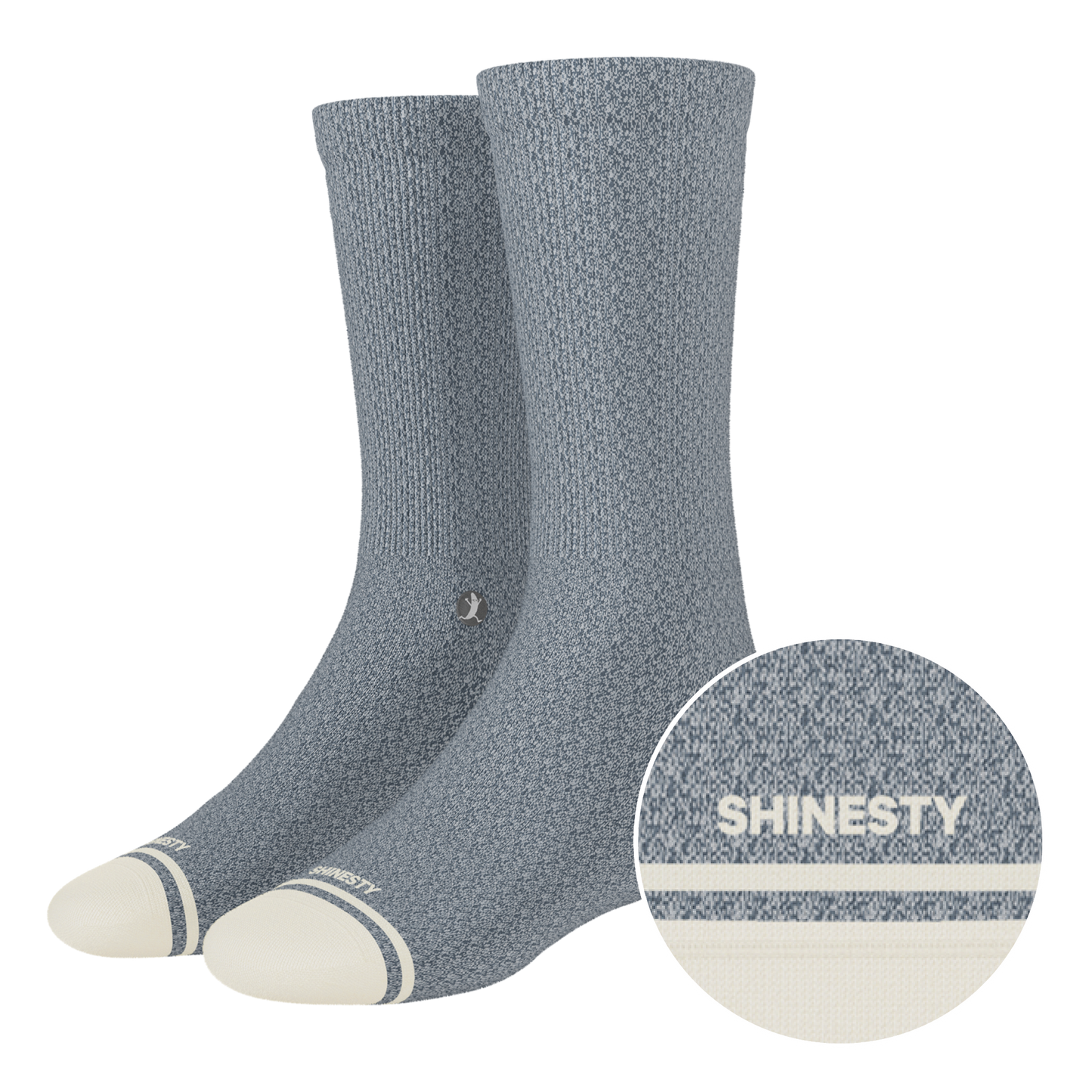 The Asteroid | Blue Marl Heel Hammock™ Crew Socks