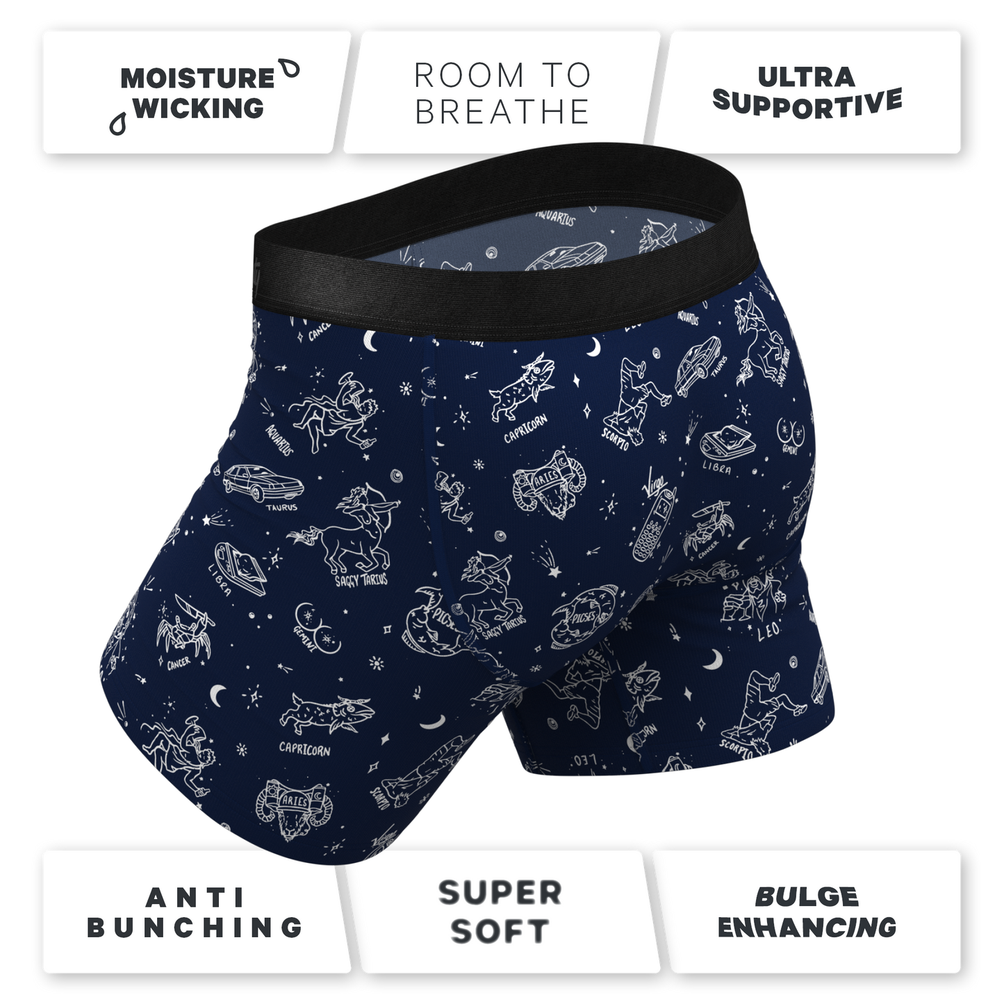 The Astrology Major | Glow in the Dark Astrological Signs Ball Hammock® Pouch Underwear
