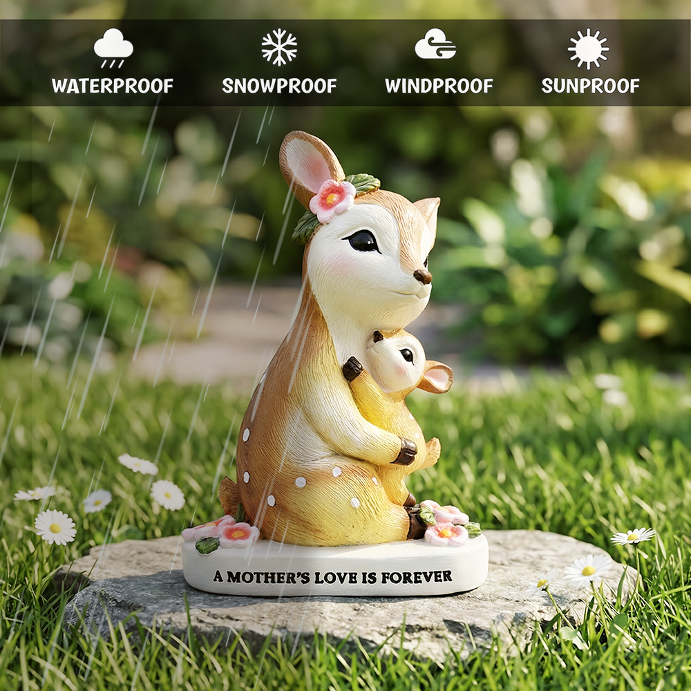Mother's Love Sentimental Deer and Fawn Figurine, 7" Tabletop Statue and Encouraging Gift for Mom
