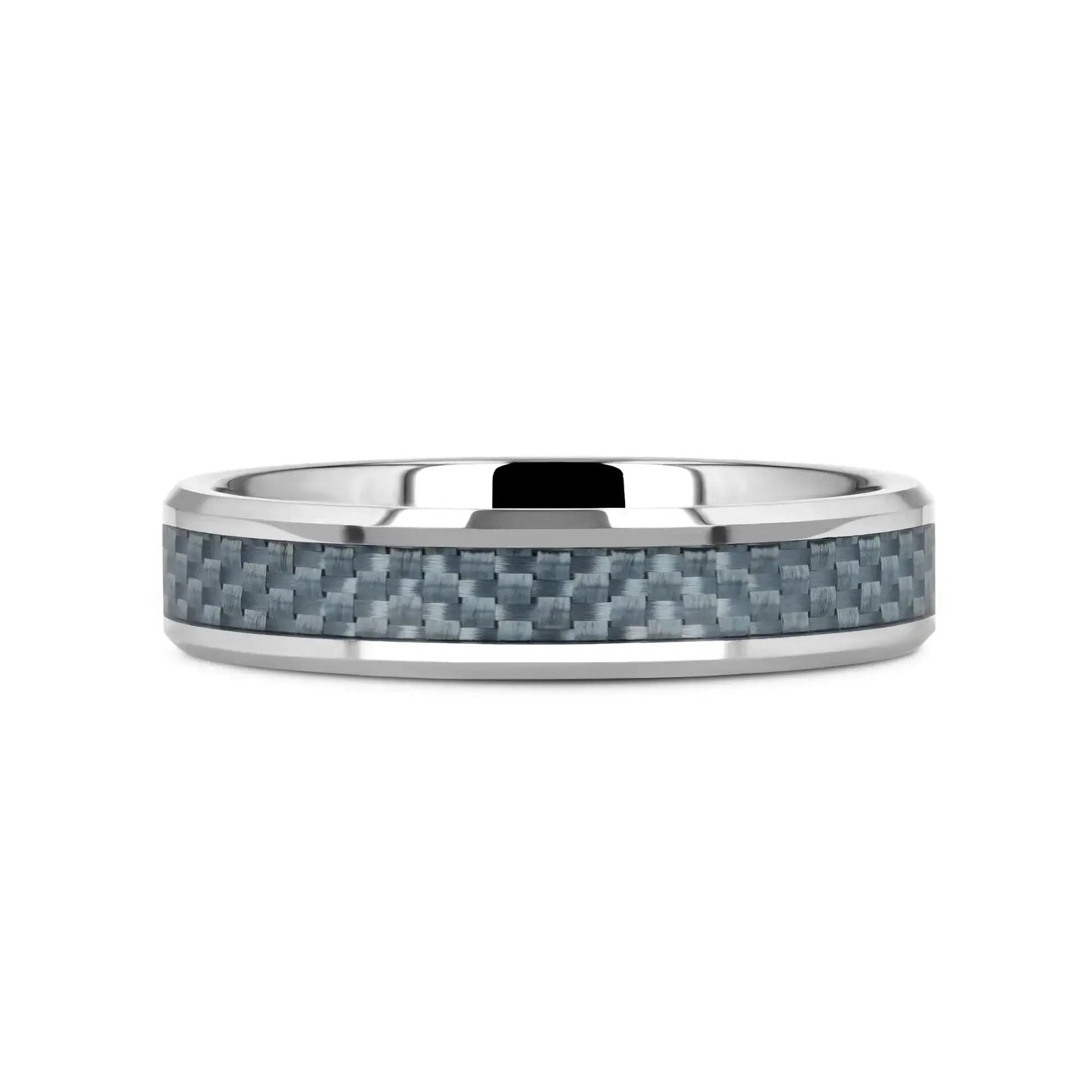 AUGUSTUS Blue Carbon Fiber Inlay Tungsten Carbide Band - 4mm - 10mm