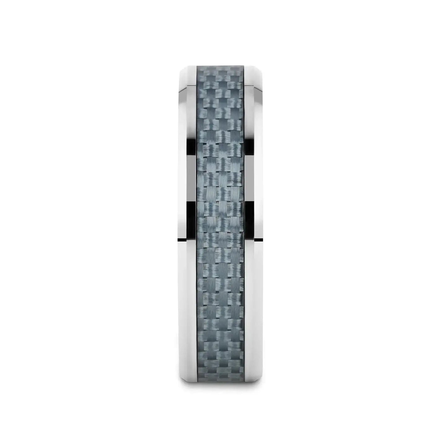 AUGUSTUS Blue Carbon Fiber Inlay Tungsten Carbide Band - 4mm - 10mm