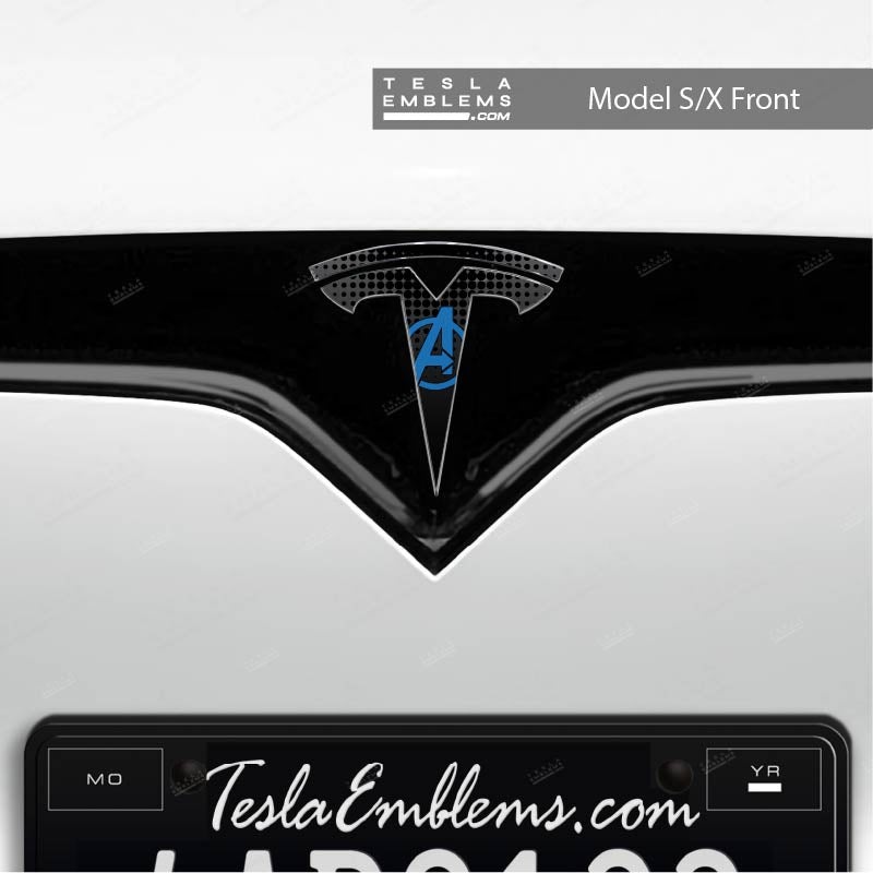 Avengers Tesla Emblem Decals (Front + Back) | Model S