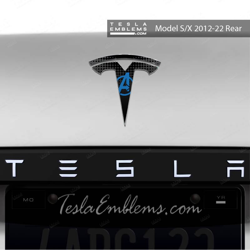 Avengers Tesla Emblem Decals (Front + Back) | Model S