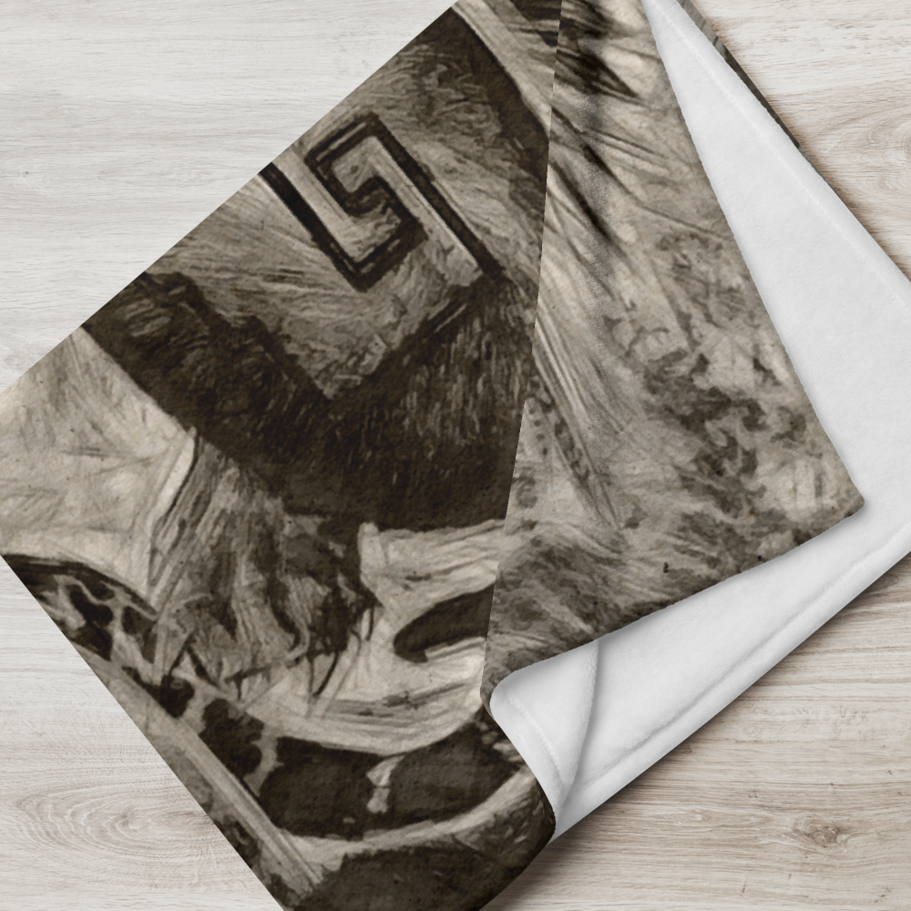 Azteca Jaguar Warrior Throw Blanket