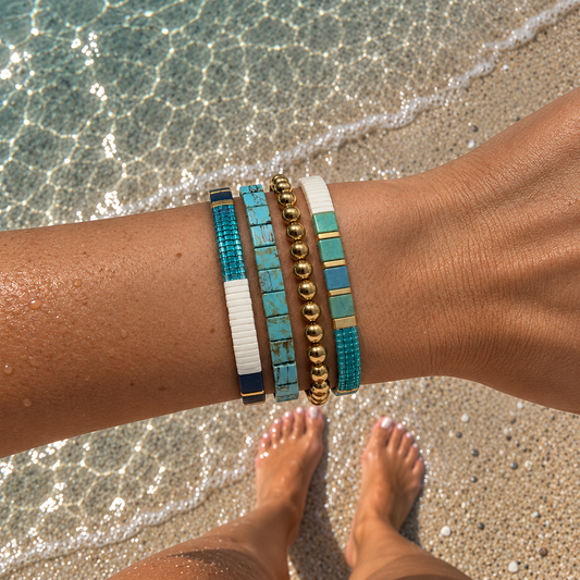 RADIANCE - 4 Tila Bead Bracelet Stack