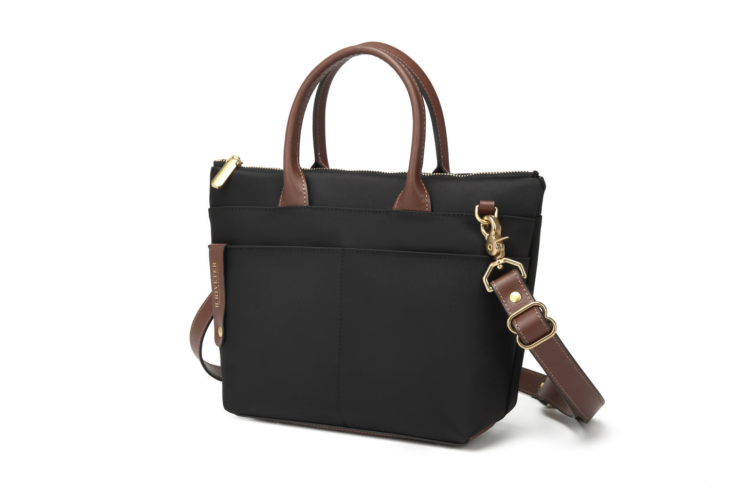 Dot | Black Nylon + Brown Leather