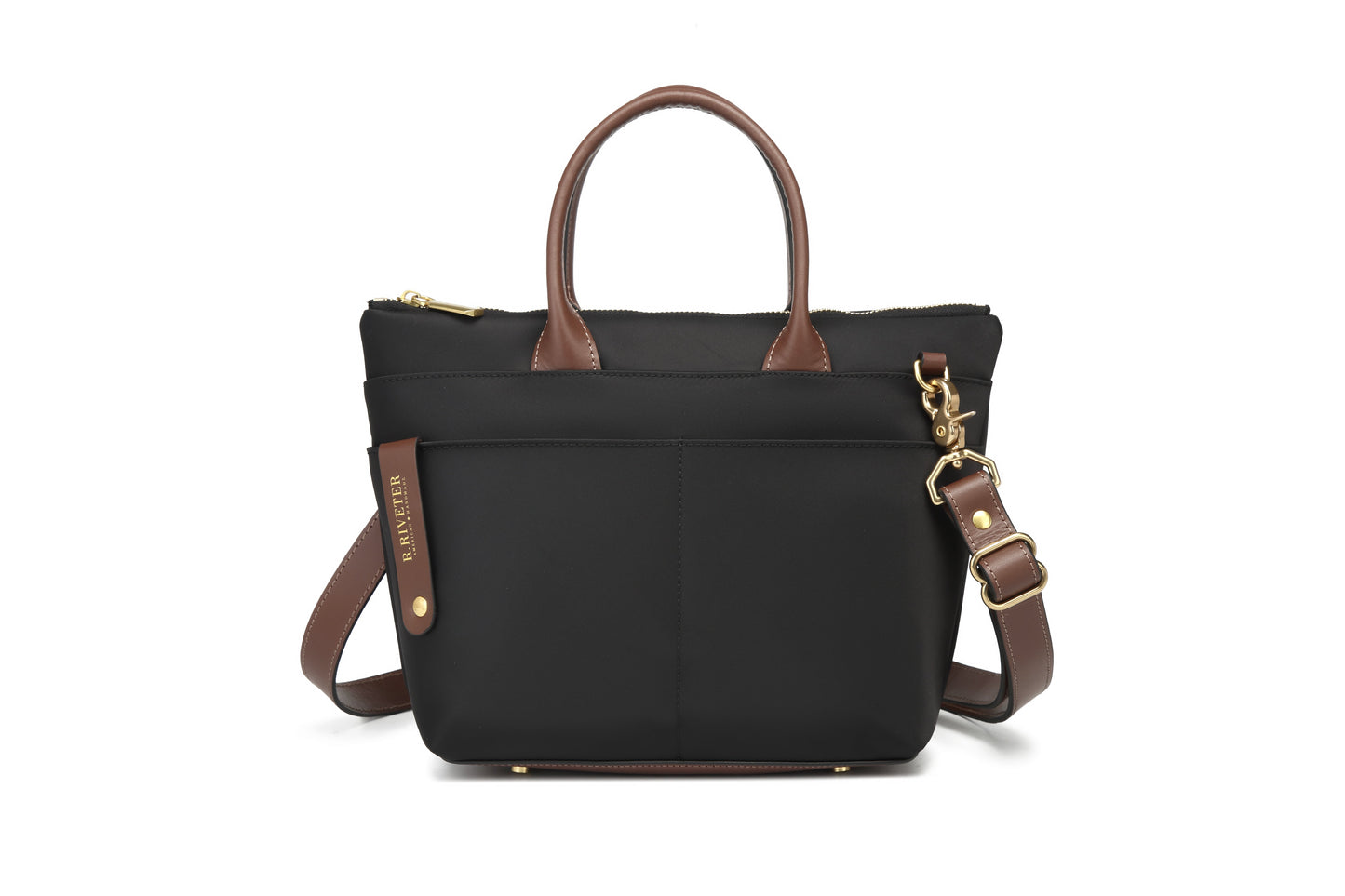 Dot | Black Nylon + Brown Leather