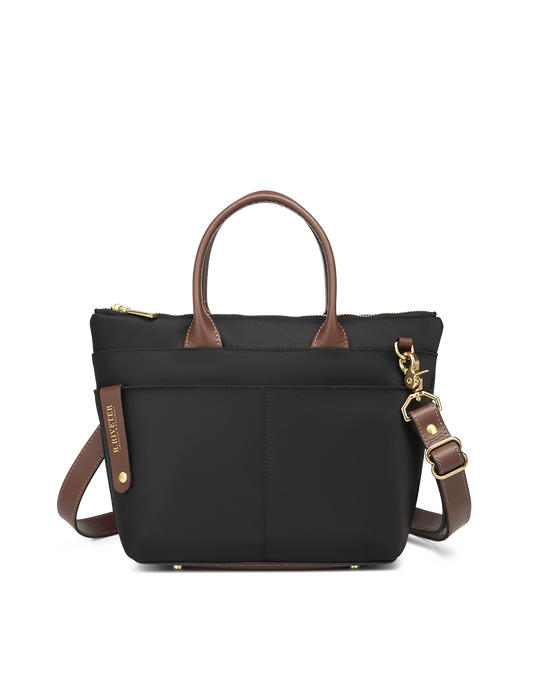 Dot | Black Nylon + Brown Leather