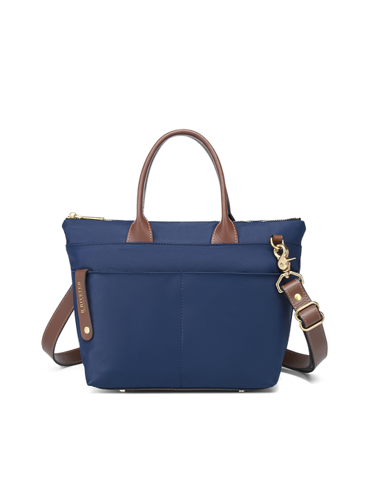 Dot | Navy Nylon + Brown Leather