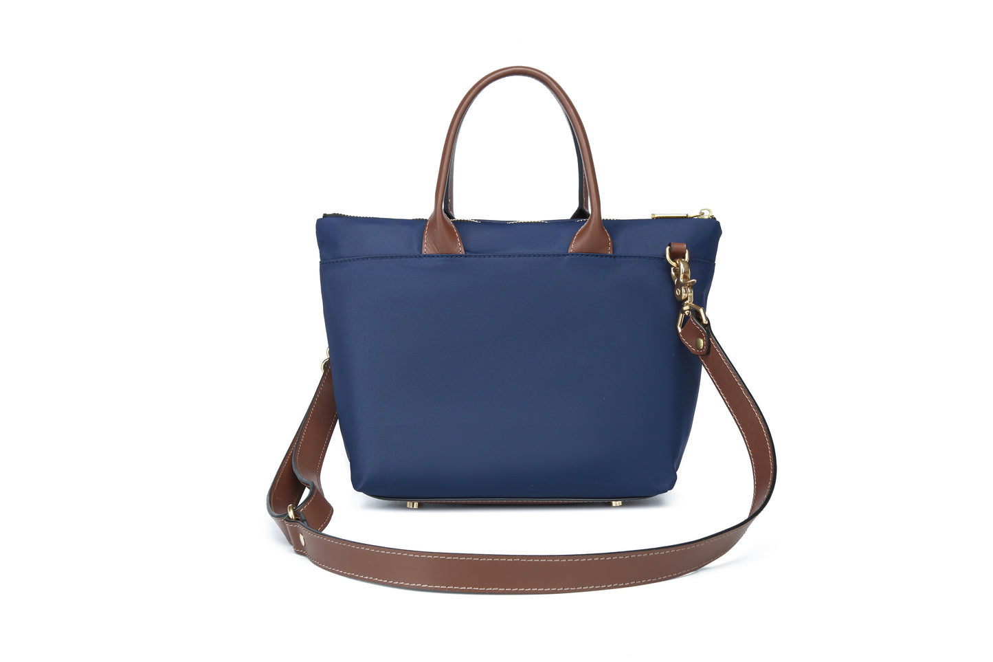 Dot | Navy Nylon + Brown Leather