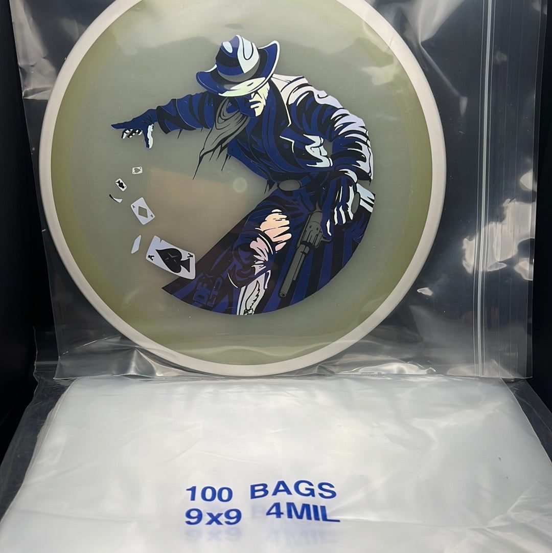 Clear Disc Storage Bags - 4 mil 9x9 100ct