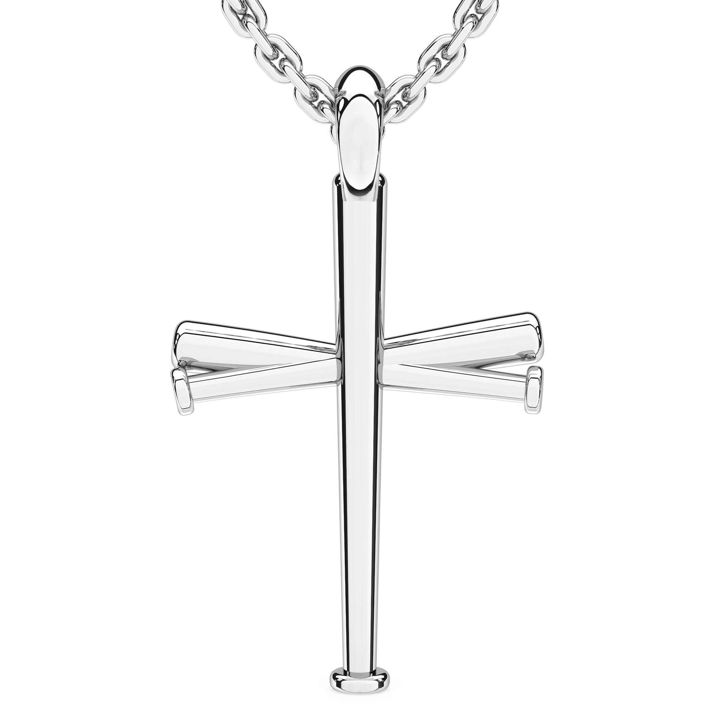 XL Baseball Bat Cross Necklace
