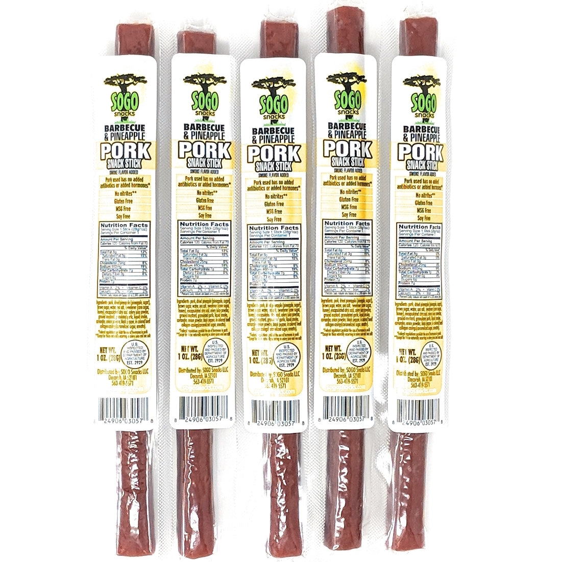 Barbecue & Pineapple - Premium Natural Pork, 1-oz Sticks