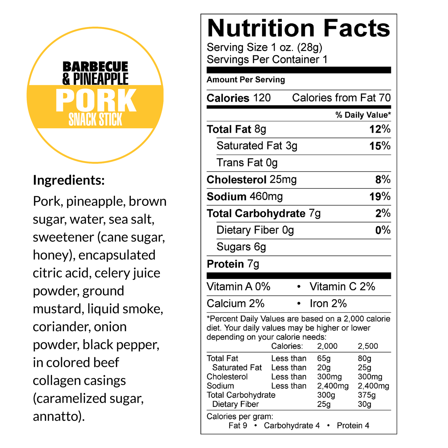 Barbecue and Pineapple - Premium Natural Pork Bites, 8-oz Packages