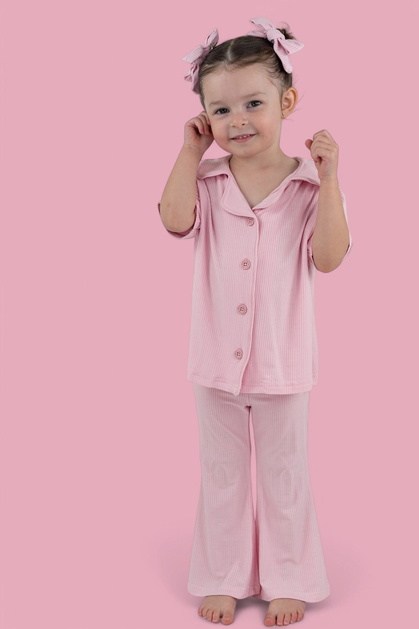 PINK ROSE DREAM GIRL'S FLARE SET