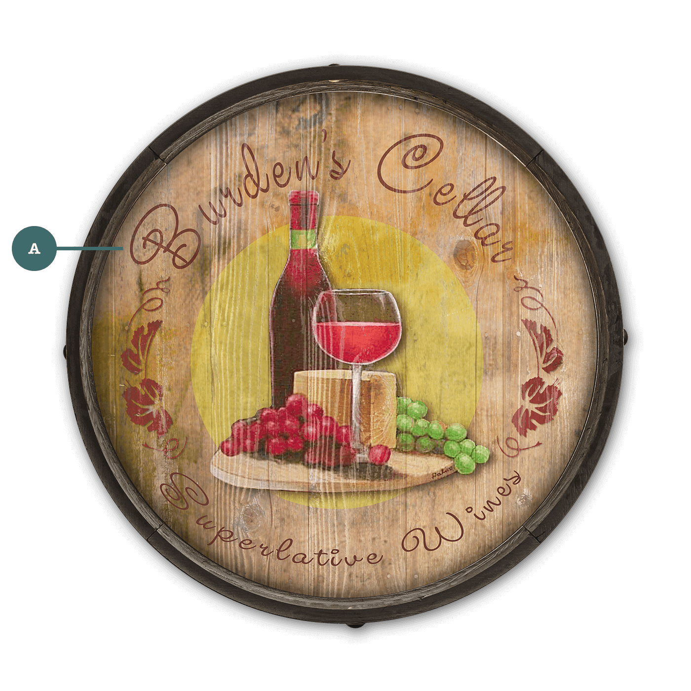 Superlative Wines - Barrel End Wall Art