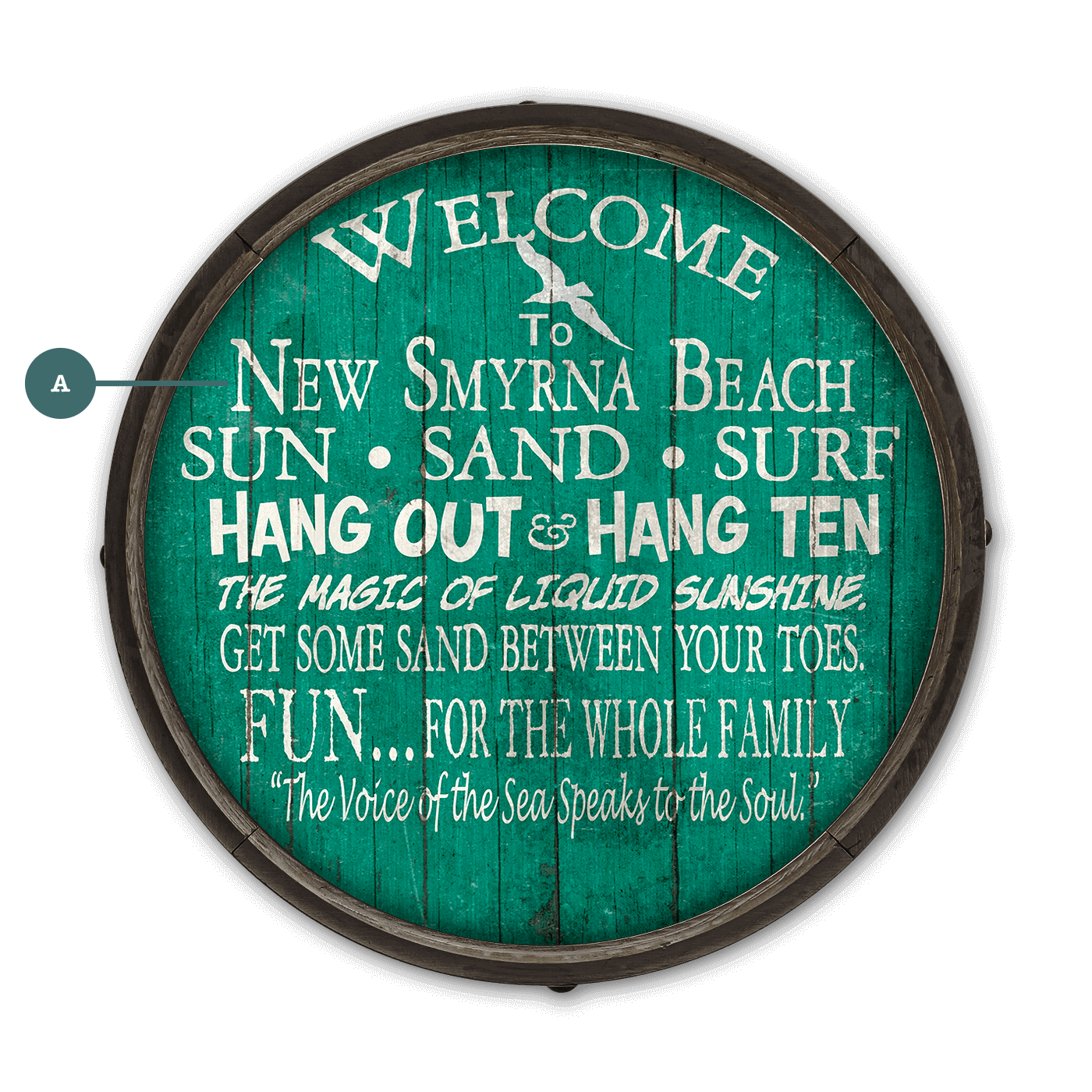 Welcome to the Beach - Barrel End Wall Art