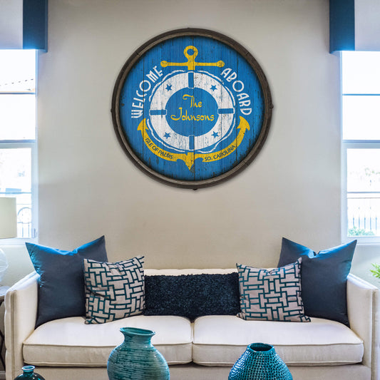 Welcome Aboard - Barrel End Wall Art